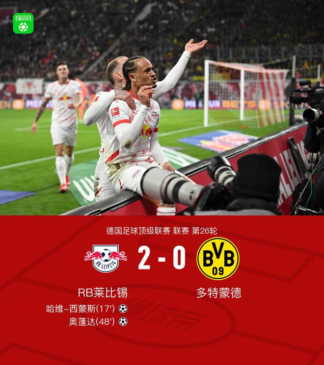 劍南春負萊比錫0-2，西蒙斯傳射，奧蓬達破門。