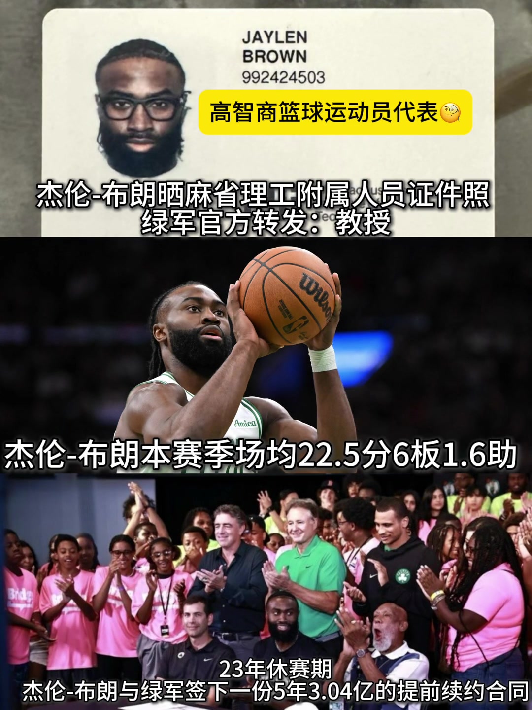 杰倫-布朗不打球的話，起碼也是華爾街的一個(gè)高管吧！