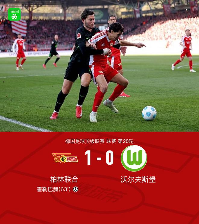 柏林聯(lián)合勝狼堡，霍勒巴赫獨(dú)中制三連敗