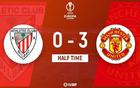 曼聯(lián)半場(chǎng)3-0領(lǐng)先畢巴，B費(fèi)雙球，卡塞米羅進(jìn)球，霍伊倫紅牌
