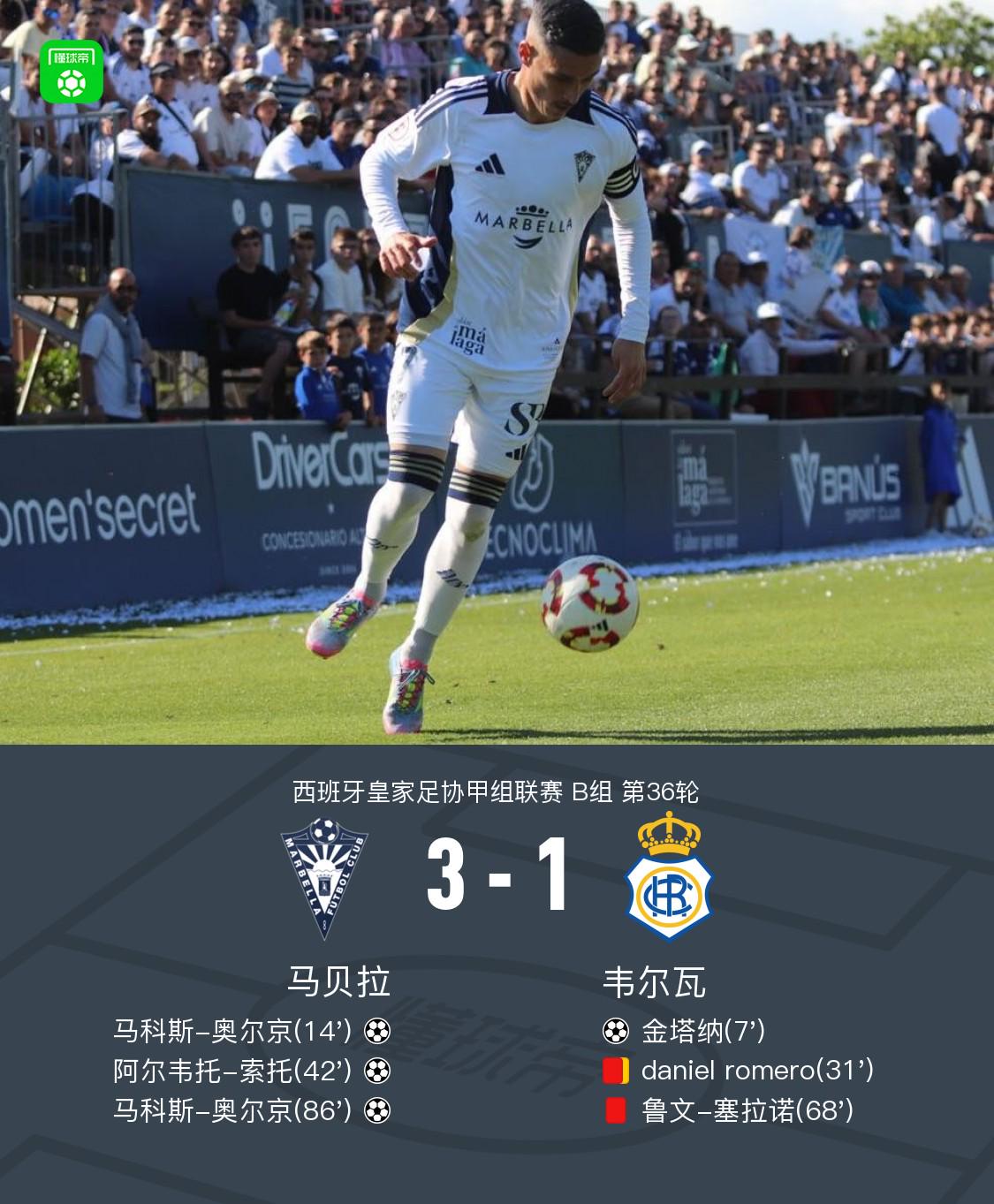馬貝拉3-1韋爾瓦，杜月徵替補(bǔ)未登場，奧爾京雙響，索托破門