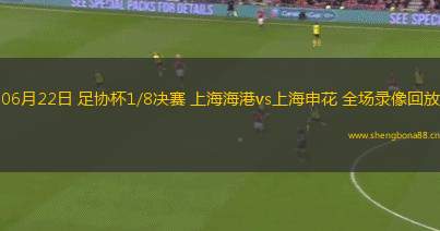 06月22日 足協(xié)杯1/8決賽 上海海港vs上海申花 全場錄像回放
